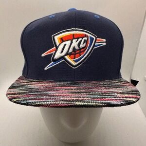 Mitchell Ness Oklahoma City Thunder OKC NBA Snapback Hat Multicolor Brim Blue